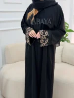 Abaya Dubai noire en Nidah : élégance et raffinement